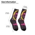 thumbnail image 2 of Honeii Neon Gothic Skull Moon Print Children's Colorful Socks,Unisex Kids and Toddlers' Cushioned Sock,Kids Athletic Crew Socks,for Everyday Wear and Sports, 2 of 5