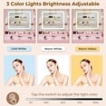 thumbnail image 2 of Satifur Vanity Desk with Mirror & Lights, GRWM Vanity Table with Drawers & Storage Shelves, Makeup Dressing Table with Stool & Charging, Pink, 2 of 9