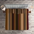 thumbnail image 3 of Ambesonne Retro Quilted Coverlet 3 Pcs, Shades of Earthen Tones, Queen Size, Tan and Brown, 3 of 4