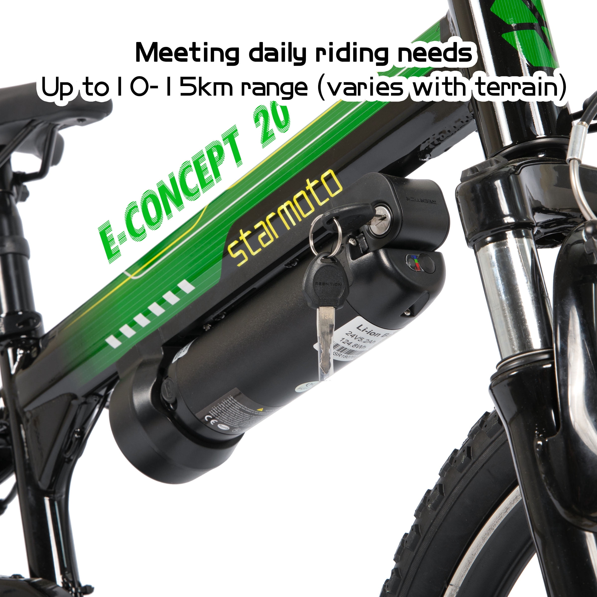 JOYSTAR Radspur Electric Bike 20" with 250W Brushless Motor, 15 Miles 15MPH Electric Mountain Bicycle with Removable Battery, Green