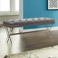 thumbnail image 3 of Armen Living Joanna Ottoman Bench with Tufted Velvet with Crystal Buttons and Acrylic Legs, 3 of 4