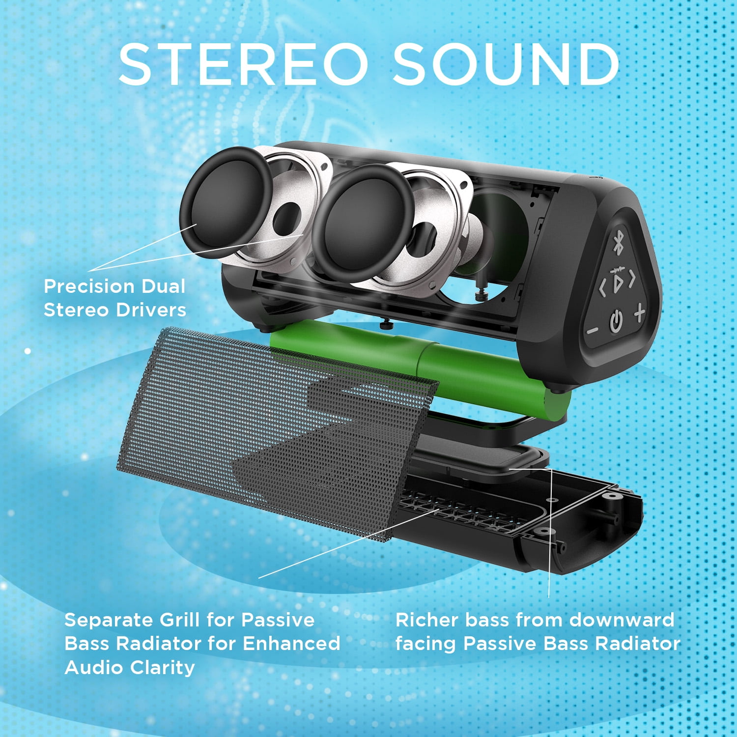 Oontz Angle 3 ULTRA Bluetooth Speaker - Waterproof Speaker, Black