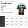 thumbnail image 5 of Fuzoiu Vintage Starry Sky Sunflower Print Hawaiian Shirt for Men, Summer Beach Casual Short Sleeve Button Down Shirts, Men’s Beach Summer Shirts with Pocket,Large, 5 of 7