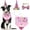 Pink, variant on Dog Birthday Party Outfit Set with Bandana Hat and Bow Tie Cute Pet Birthday Scarf Cone Hat Glitter Bowtie for Small Medium Dogs Cats Puppy Birthday Celebration and Photo Props