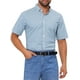 thumbnail image 5 of Camisas de hombre INSPIRE CHIC con cuello puntiagudo, de manga corta, a cuadros, con botones, camisa de vestir, L azul y blanco, 5 of 6