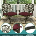 thumbnail image 2 of MEETWARM 9-Piece Outdoor Patio Dining Set for 8, All Weather Cast Aluminum Patio Funiture Table and Chairs Set- 94.5” Rectangular Table and 8 Cushioned Swivel Rocker Chairs, Umbrella Hole, Chili Red, 2 of 8