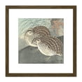 thumbnail image 1 of Ohara Koson Two Quail Full Moon Japanese Painting 8X8 Inch Square Wooden Framed Wall Art Print Picture with Mount, 1 of 4