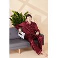 thumbnail image 4 of Onimisc Men Satin Silk Pajamas Sets Long Sleeve Sleepwear Button-Down PJs Sets Two-Pieces Loungewear with Pockets, 4 of 7
