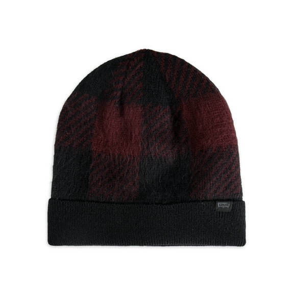 Levi's Men's Buffalo Check Knit Beanie Hat