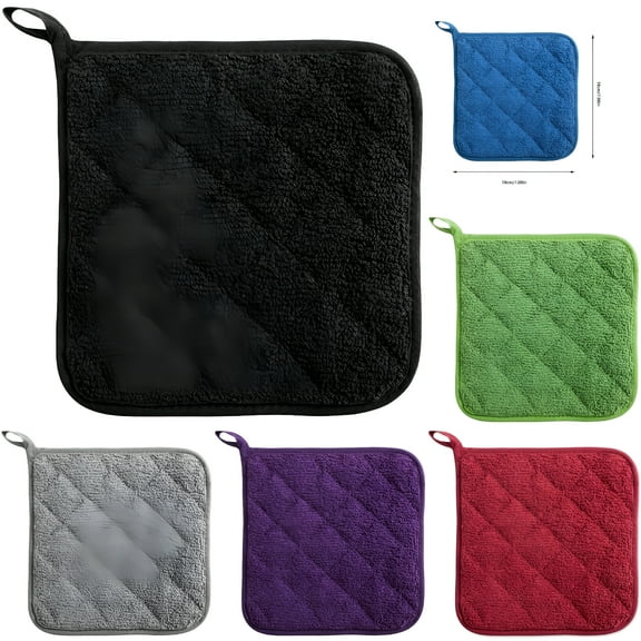 ACDANC 6PCS 7 X 7"es Pot Holders for Kitchen Heat Resistant Pot Holders Sets Oven Hot Pads Terry Cloth Pot Holders (Size: 18x18cm/7 X 7")