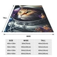 Zufioo Astronaut Cat Fleece Blanket Queen Size,Plush Bed Blanket,Ultra