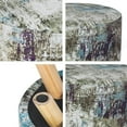 thumbnail image 4 of Homebeez Round Fabric Padded Ottoman Foot Rest Stool Wood Sofa Change Shoes Stool,Colorful, 4 of 5
