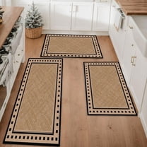 Farmhouse Kitchen Rugs Set 3 Piece, Boho Kitchen Mats for Floor, Non-Slip Kitchen Rug Waterproof Mats for Kitchen, Runner Rugs for Hallway Laundry Holiday Sink Decor