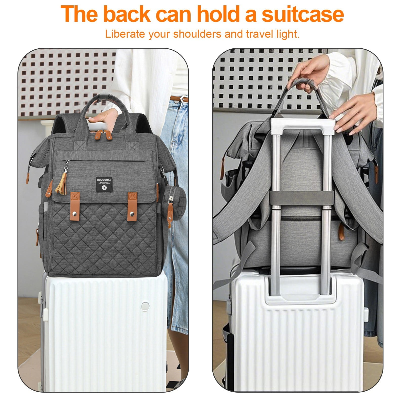 TOPCHANCES Diaper Bag Backpack, Multifunctional Baby Bag with Changing Station, 45L Large Capacity Baby Diaper Bags for Outdoor Travel (Dark Gray)