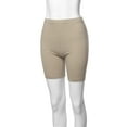 thumbnail image 5 of A2Y Women's Basic Solid Premium Cotton Mid Thigh High Rise Biker Bermuda Shorts Ash Mocha 3XL, 5 of 5
