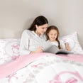 thumbnail image 4 of Manfei Pink Letter Monogrammed S Twin Comforter Sets 3-Piece for Girls Women,Kids Teens Princess Pearl Bow Knot Bedding Set,Pink Reversible,Breathable Home Decor, 4 of 6