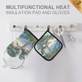 thumbnail image 4 of Yayeee Oven Mitts and Pot Holder Set of 4 Heat Resistant Kitchen Gloves Baking Hot Pad, Beige Mountain, 4 of 5