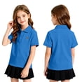 thumbnail image 4 of Kids Polo Shirt Quick Dry Lightweight Short Sleeve Lapel Golf T-Shirt Back To School Casual Print School Uniform T-Shirts Royal Blue 9-10 Years, 4 of 5