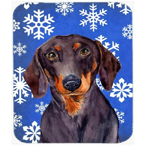 Dachshund Winter Snowflakes Holiday Mouse Pad, Hot Pad Or Trivet