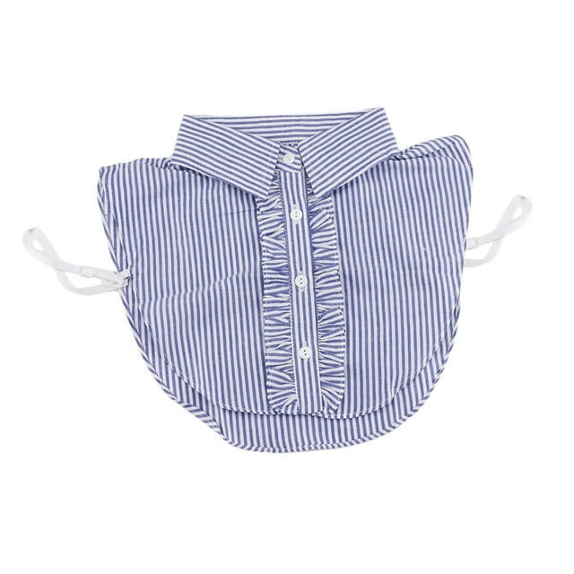 Esquirla Half Shirt Blouse Detachable False Faux Collar Collar Striped