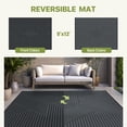 thumbnail image 3 of KUETH 9'x 12' Outdoor Rug Plastic Foldable Waterproof Outside Carpet UV Resistant Geometric Patio RV Deck Mat,BLACK GREY, 3 of 6