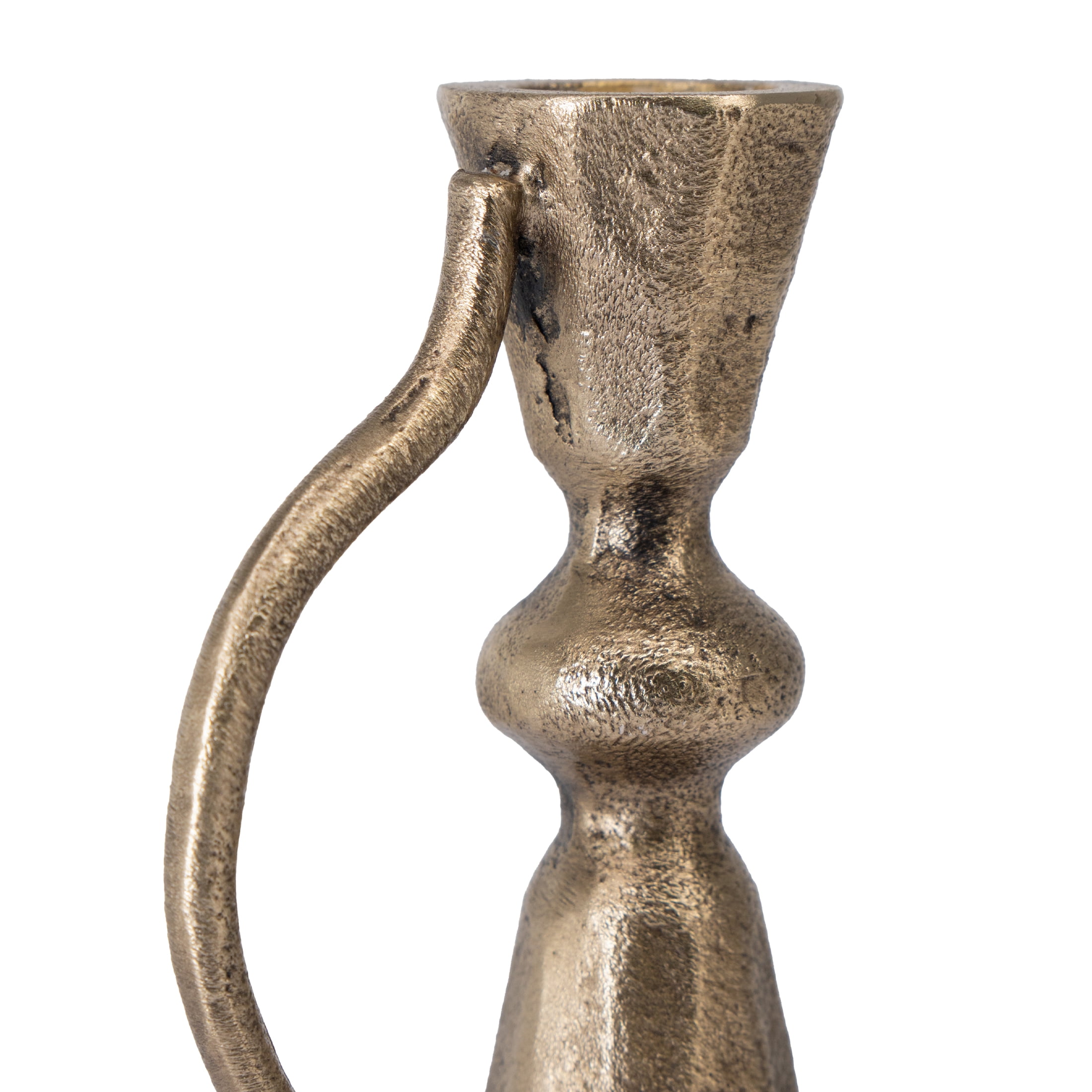 My Texas House Gold Metal Christmas Taper Candle Holder, 4.5"
