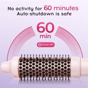 KIPOZI 1.5 Thermal Brush, Curling Iron Brush for Salon Blowout at Home, Thermal Round Brush Creates Smooth Straight Hair OR Natural Curls, Dual Voltage, Auto Shut-off, Gift for Women, Pink