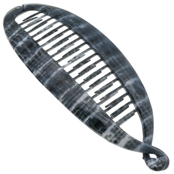 Camila Paris CP3100 French Large Banana Clip Hair Comb, Gray Flexible Banana Clips Hair for Thick Hair Ponytail Holder Interlocking Banana Hair Clips Styling Hair Banana Clips for Women Made in France