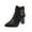 Black, variant on Fesfesfes Fashion Short Boots Women's Faux-Leather Fashion Lace Shoes Western High-heeled Boots Short Boots Women's High-heeled Boots Tall Black Boots 6.5(38)