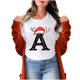 thumbnail image 4 of Puntoco Camiseta informal de manga corta con cuello redondo y estampado a la moda para mujer, 4 of 4