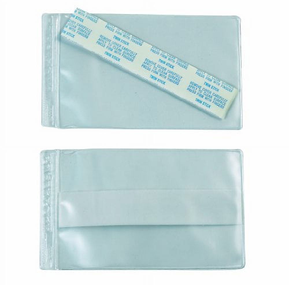SUPERSCAN Press-On Vinyl Envelopes 2" x 3 1/2" Clear 50/Case LH201