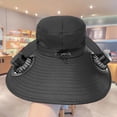thumbnail image 3 of BRANROY Unisex Dual Solar Fan Hat - UPF 50+ Wide Brim Bucket Hat, Solar Powered Fan Hat for Men Women, Sun Protection Hat for Beach Fishing,Black, 3 of 4