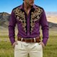 thumbnail image 2 of Camisetas de Navidad de Manga Larga de los Hombres de Moda Casual de Manga Larga Turndown Collar Blusa para Primavera Invierno Al Aire Libre Diario, 2 of 4