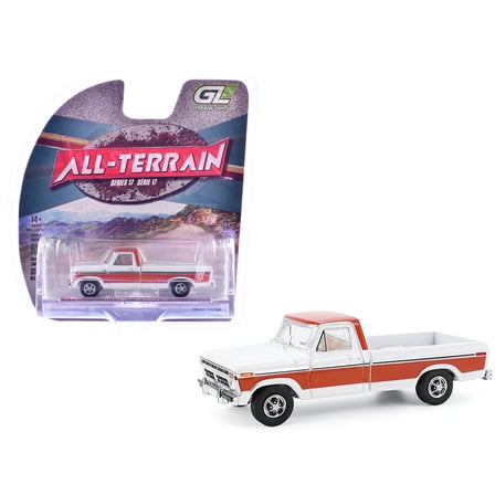 1977 Ford F-150 Ranger XLT Pickup Truck Orange and White "All Terrain" Series 1/64 Diecast Model Car by Greenlight.