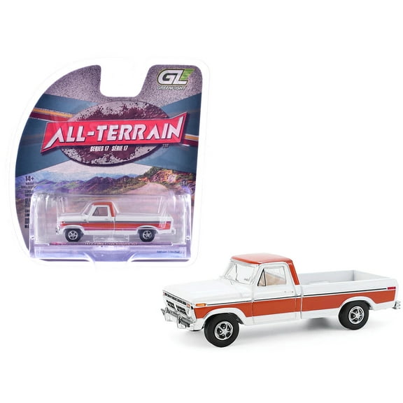 1977 Ford F-150 Ranger XLT Pickup Truck Orange and White "All Terrain" Series 1/64 Diecast Model Car by Greenlight.