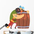 thumbnail image 1 of Drunk Scruffy Rum Pirate Wall Decal Wallmonkeys Peel and Stick Decals for Boys (48 in H x 48 in W) WM502610, 1 of 4