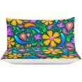 thumbnail image 3 of HAHDAXIA Floral Pattern Bedding Solid Comforter Set for All Seasons,3 Pieces(1 Comforter+2 Pillowcases),Soft Microfiber Bedding Set Queen(90"x90"), 3 of 7