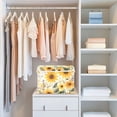 thumbnail image 4 of Yayeee Collapsible Cube Storage Bin with Lid Fabric Closet Decorative Basket with Handles, Beige Sunflowers, 4 of 7