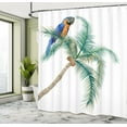 thumbnail image 5 of Ambesonne Exotic Shower Curtain, Parrot Coconut Palms, 69"Wx70"L, White Brown Green, 5 of 5