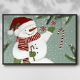 thumbnail image 2 of Peppermint Snowman Collection A - Framed Gallery Wrapped Holiday Canvas - 17 x 25 - Black Frame, 2 of 8
