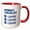 Red/White, variant on 3drose, Monday Check List Coffee, 11oz Two-tone Red Mug