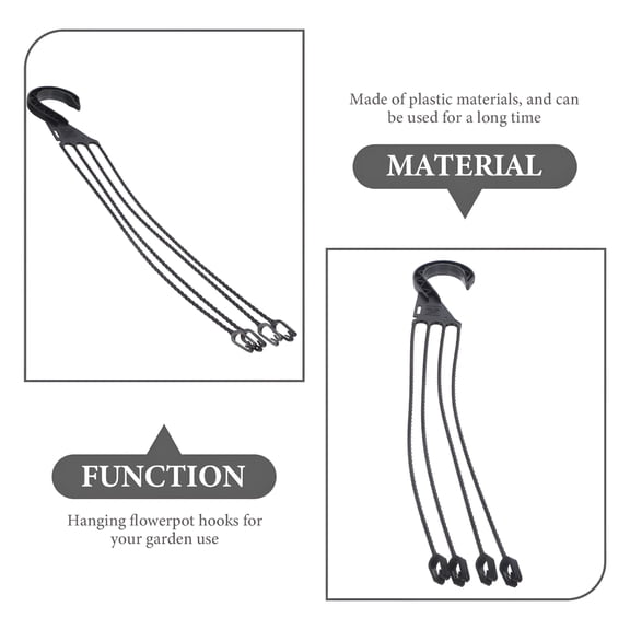 LAMIRO 5pcs Plastic Hanging Basket Hooks Planter Holder Flower Pot Hangers for Outside Use