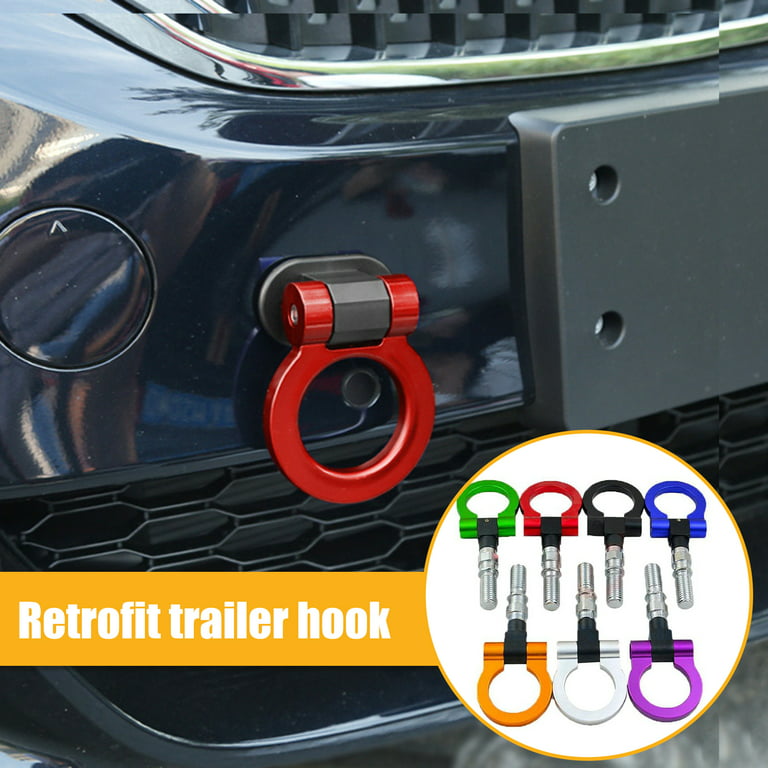 Anvazise Car Tow Hook Sturdy Wear-resistant JP/EU Plug Front Bumper Auto  Trailer Ring Hook Car Supply Golden EU Plug