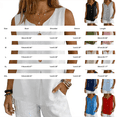 thumbnail image 3 of LEKODE Cotton Tank Top Women Button Down Shirts V Neck Loose Tank Tops Gauze Shirts Cute Tops Halter Tops Lightweight Blouse Flowy Tank Tops Stretchy Slim Fits Beach Vacation Outfits Blue XL, 3 of 9