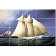 thumbnail image 1 of Ceramic Tile Mural-James Buttersworth Ships Tile Mural Interior Renovations Idea. 25.5" w x 17" h using (24) 4.25 x 4.25 ceramic tiles, 1 of 3