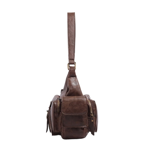FENOHREFE Shoulder Bag for Women Pu Leather Slings Purse Handbag Retro Clutch Purse with Zipper Closure for Evening Party Daily