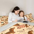thumbnail image 4 of Manfei Cute Pug Full Size Comforter Sets, Christmas Dachshund Bedding Comforter Set, Beige Brown, Gray Reversible, 3-Piece, 1 Comforter and 2 Pillowcases, 4 of 7