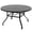 Black + Iron, variant on YINGYUE 47 Inch Round Metal Patio Dining Table, Wood Grain Slat Top with 1.57" Umbrella Hole, Weather Resistant Outdoor Table for Pool Backyard, Black