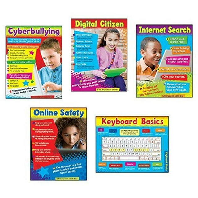 Trend Enterprises 38961 27.25 x 18 in. Online Safety Learning Chart Combo Pack, 5 Per Set