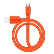 Adhiper Replacement Micro USB Fast Charger Flat Cable Cord Compatible for JBL Flip 2 Flip 3 Flip 4 Speaker Logitech UE Boom 22AWG Android Phones (3.3ft/Orange)